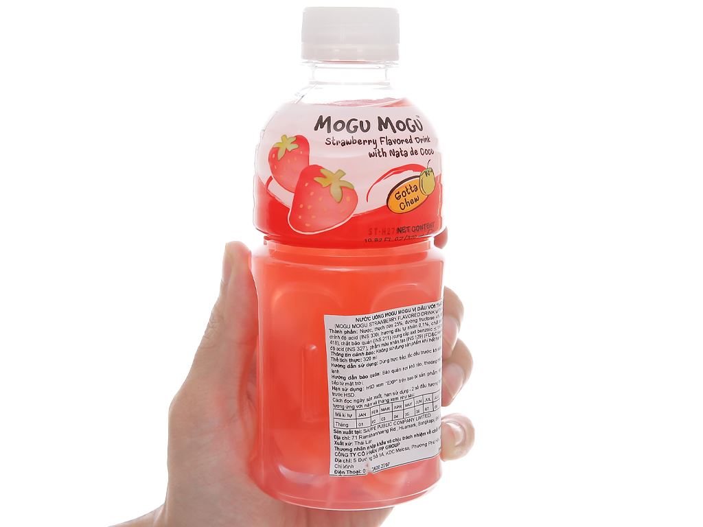 Nước hương dâu thạch dừa MOGU chai 320ml 5 - Ảnh 3